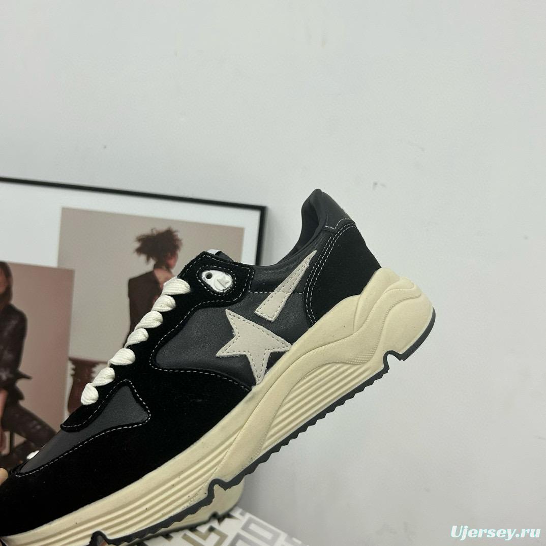 2024 Women GGDB Black White Leather Suede Sneakers