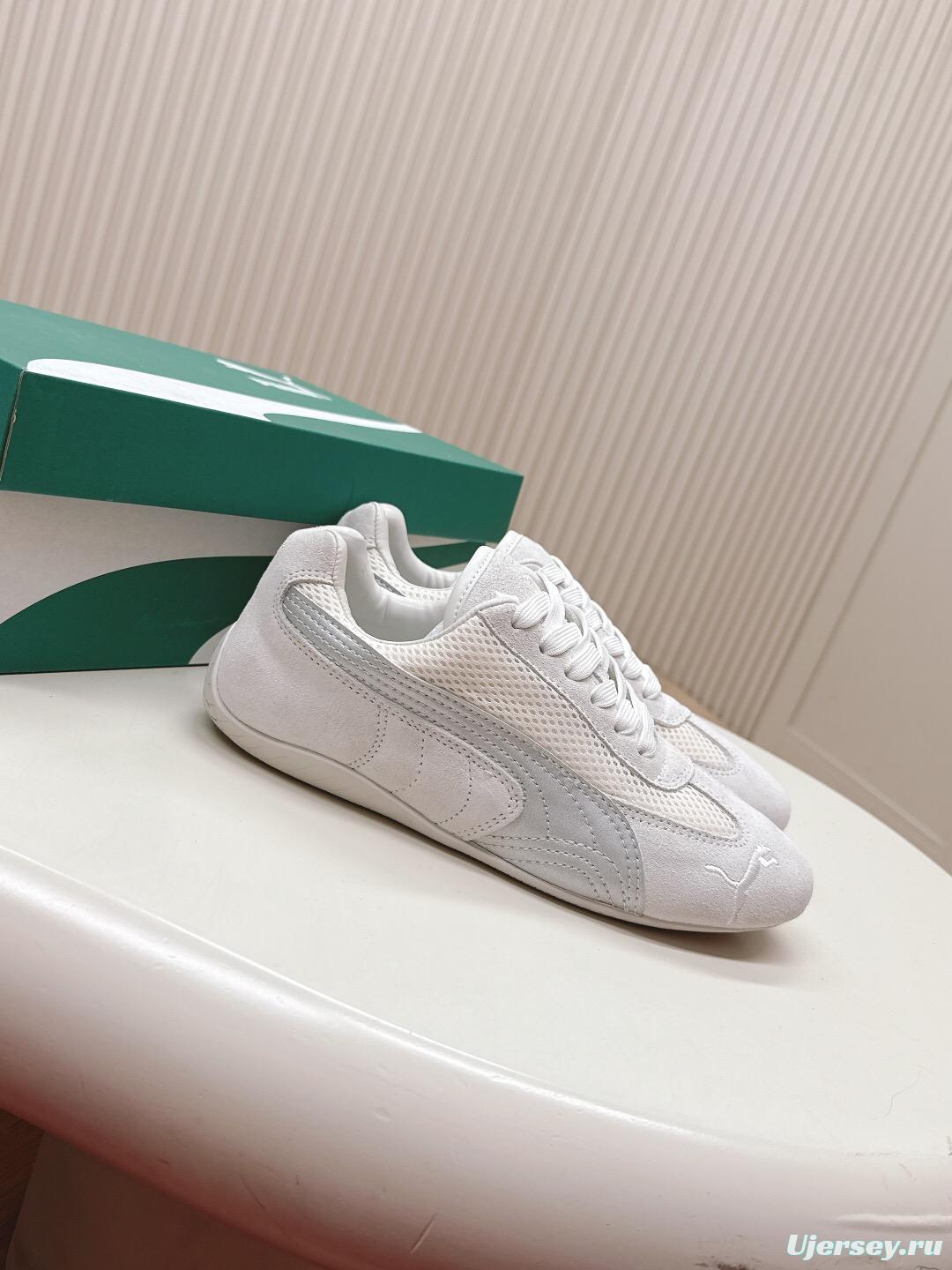 2025 Women Puma White Suede Mesh Casual Sneakers LY00280