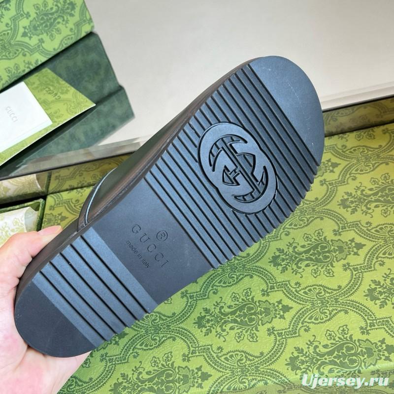 2024 Slippers Gucci Black Leather Slippers