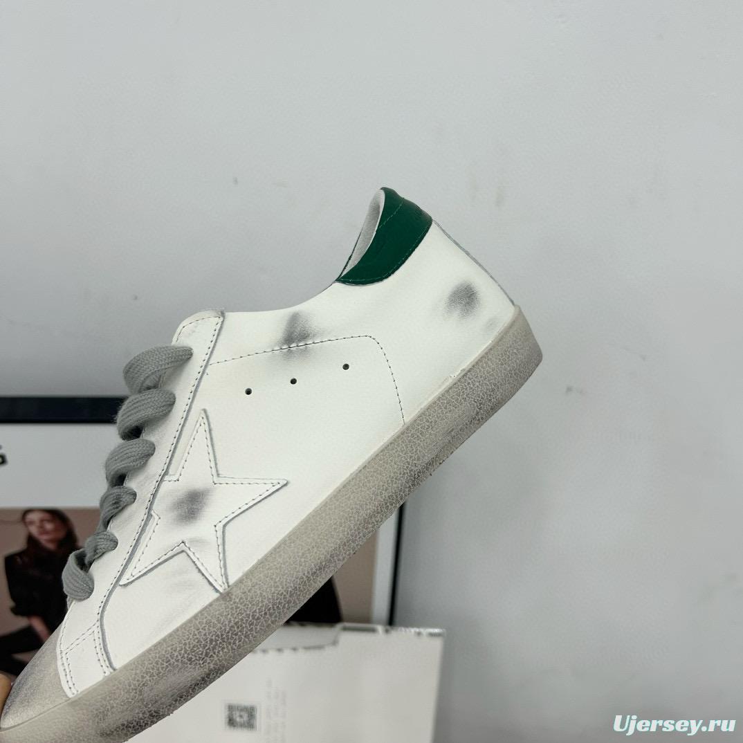 2025 Unisex GGDB White Green Leather Sneakers