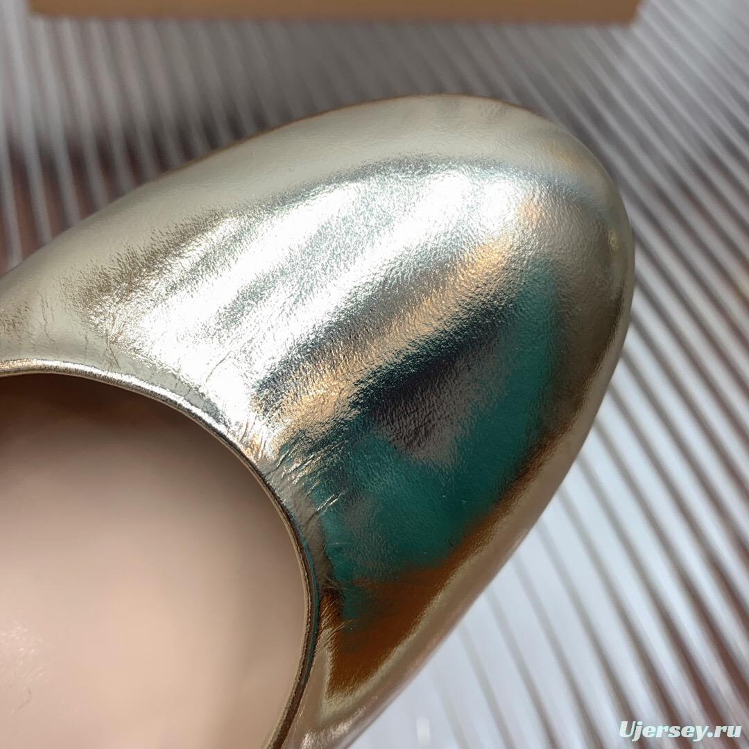 2025 Women Gianvito Rossi Gold Patent Leather Platform Sandals