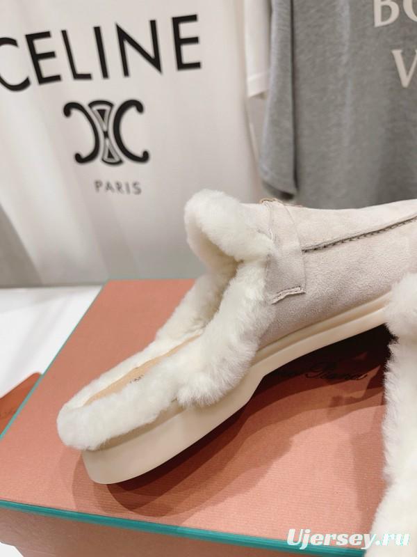 2024 Slippers LP Beige Suede Fur Loafer