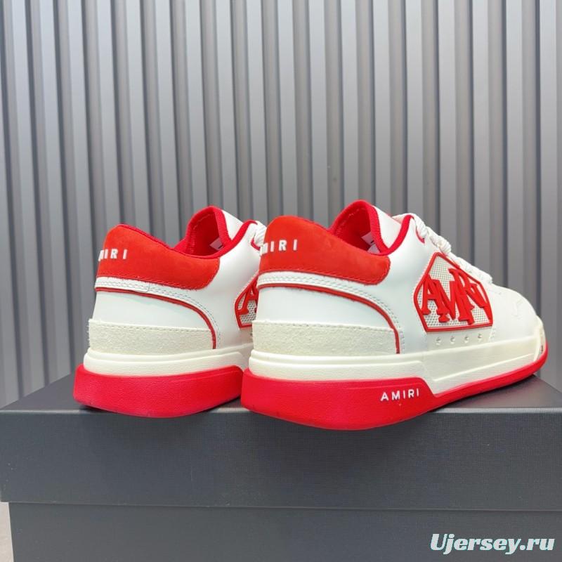 2025 Unisex Amiri White Red Leather Sneakers MJ00360