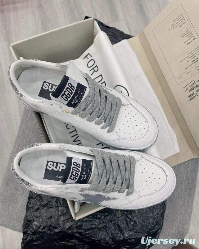 2024 Unisex GGDB White Silver Leather Sneakers MJ00260