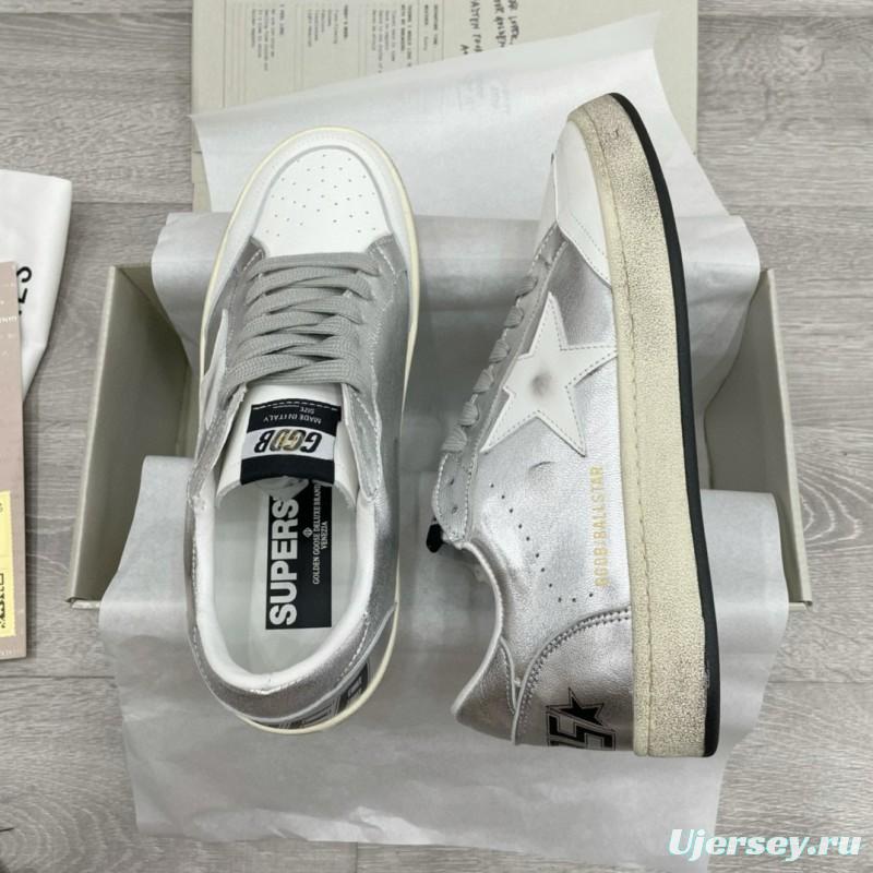 2024 Unisex GGDB White Silver Leather Low Top Sneakers MJ00260