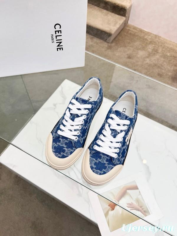 2025 Women Celine Blue Canvas Sneakers LY00210
