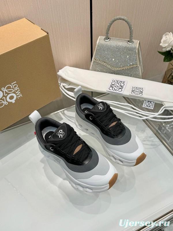 2025 Unisex Loewe Black White Grey Polyester Mesh Sneakers