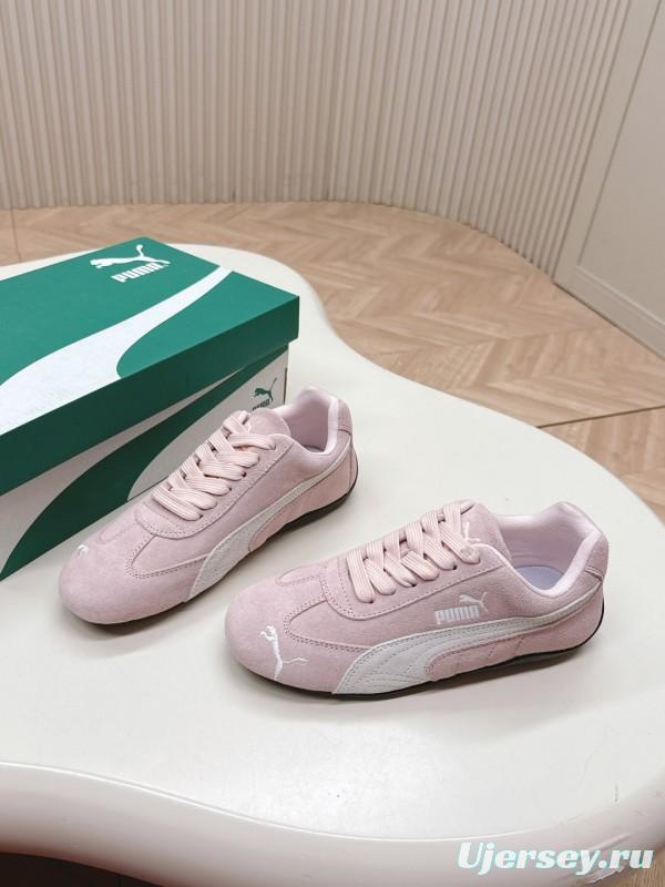2025 Women Puma Pink Suede Sneakers LY00280