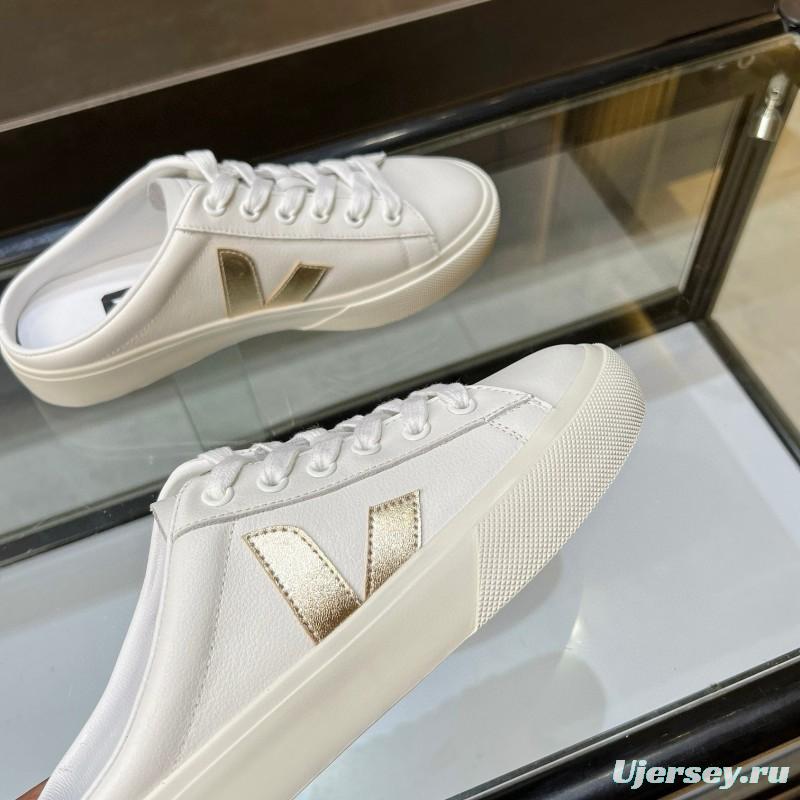 2025 Women VEJA White Canvas Leather Sneakers Slip-On Casual MJ00240