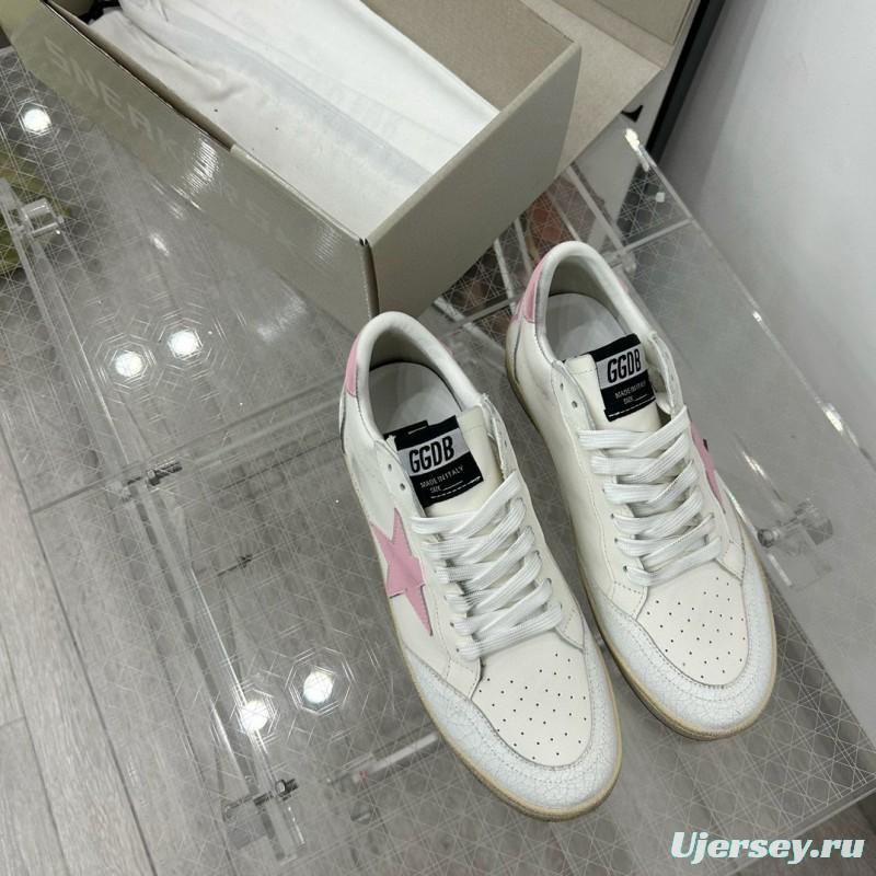 2024 Women GGDB White Pink Leather Sneakers MJ00260