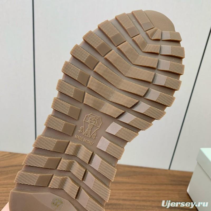 2025 Men Brunello Cucinelli White Leather Casual Sneakers