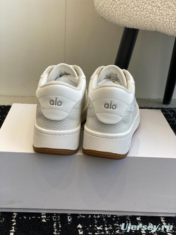 2025 Women Alo White Leather Casual Sneakers KFY00280