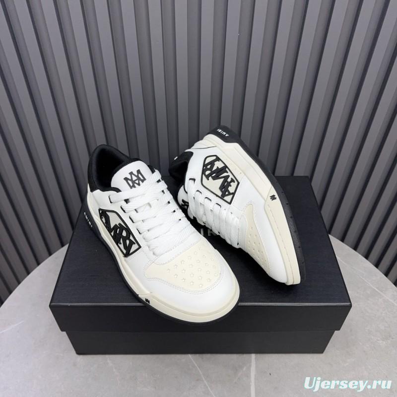 2025 Unisex Amiri White Black Leather Sneakers MJ00360