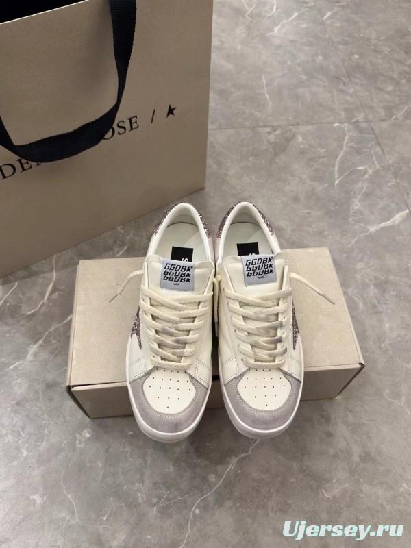 2024 Unisex GGDB White Pink Glitter Leather Suede Low Top Sneakers