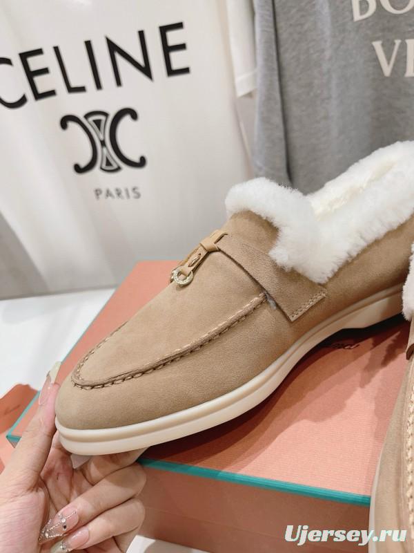 2024 Slippers LP Beige Suede Fur Loafers