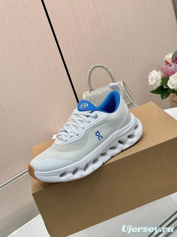 2025 Unisex Loewe White Blue Mesh Leather Sneakers