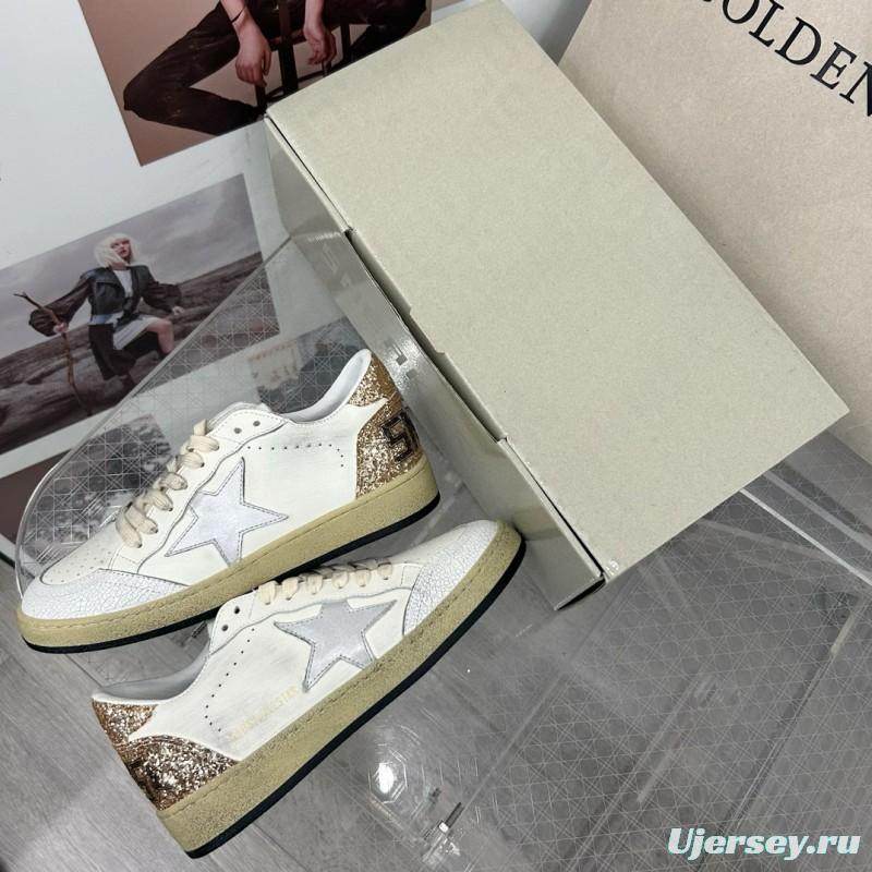 2024 Unisex GGDB White Silver Glitter Leather Sneakers MJ00260
