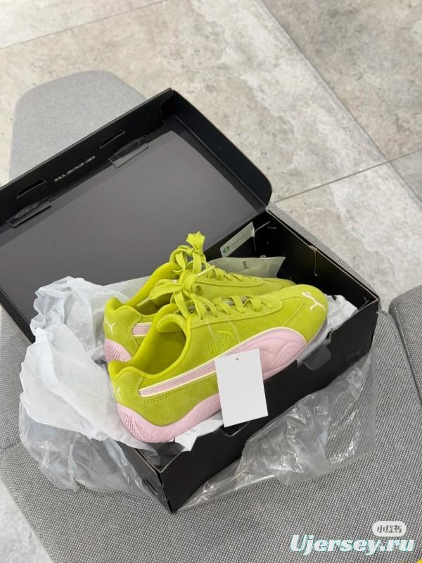 2025 Women Puma Yellow Pink Suede Sneakers KFY00260