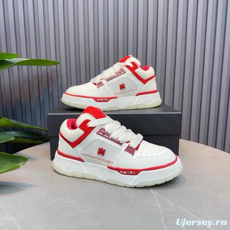 2024 Unisex Amiri White Red Leather Sneakers MJ00360