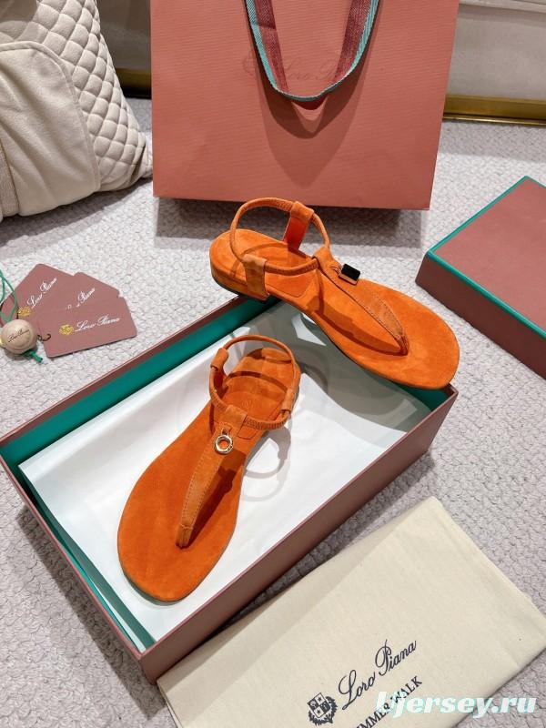 2025 LP Orange Suede Slippers