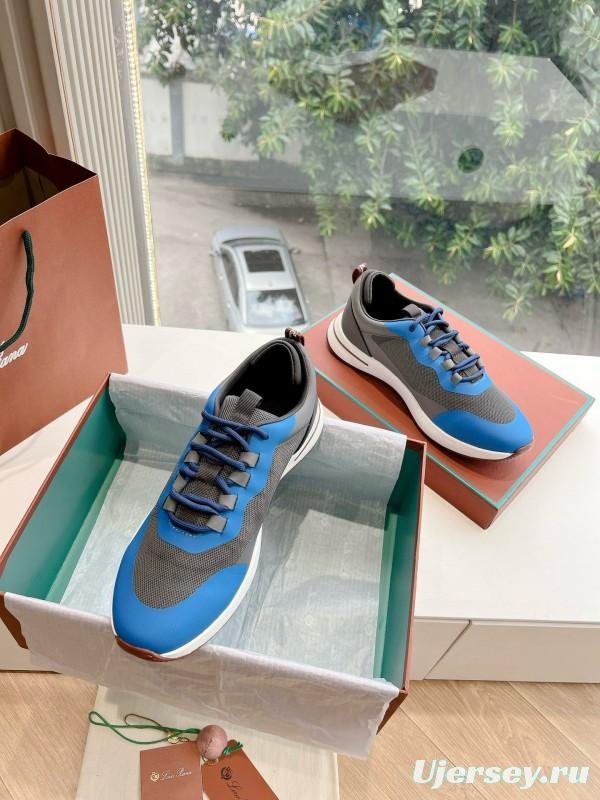2024 Unisex Le Parmentier Blue Grey Knit Casual Sneakers Top Version MJ00340