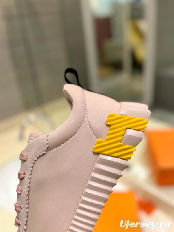 2024 Women Hermès Pink Leather Sneakers