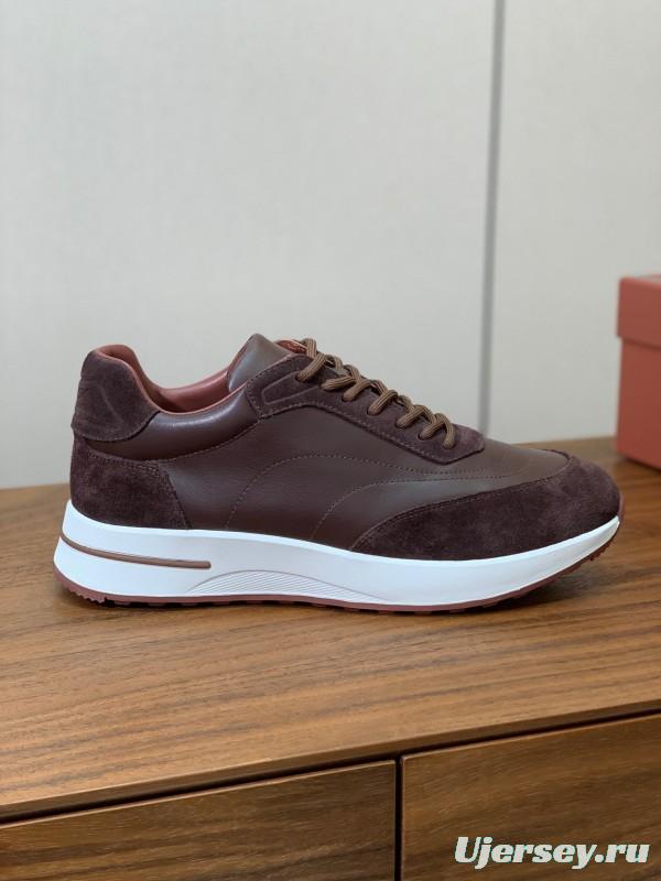 2025 Unisex Le Parmentier Brown Suede Leather Casual Sneakers
