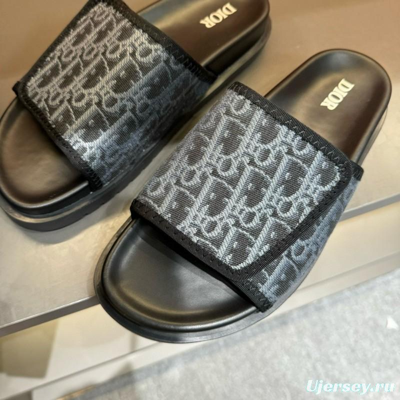 2024 Slippers Dior Black Fabric Slippers MJ00180