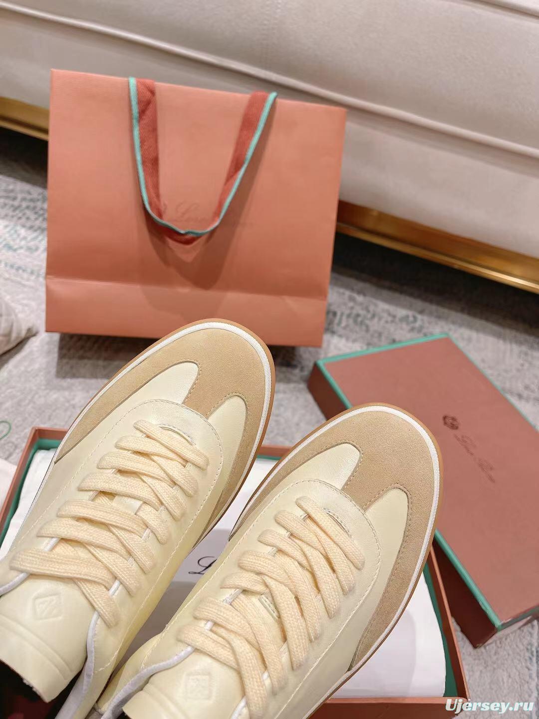 2025 Unisex Le Parmentier Cream Beige Suede Leather Sneakers LY00320(F)/LY00330(M)