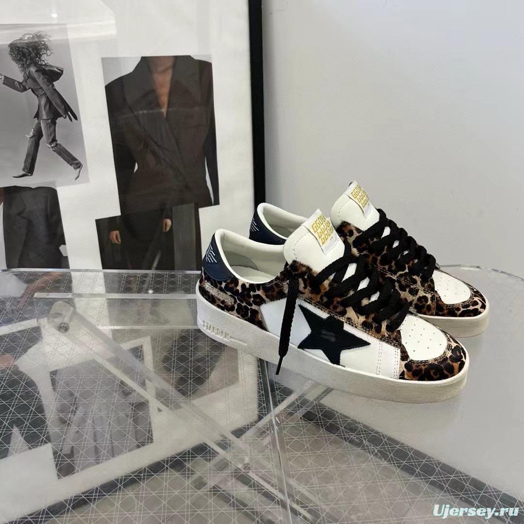 2024 Women GGDB White Leopard Leather Sneakers MJ00260