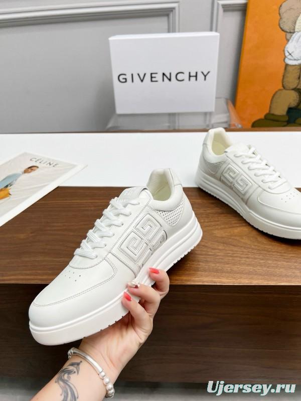 2024 Unisex Givenchy White Silk Calf Leather Patent Leather Sneakers MJ00380