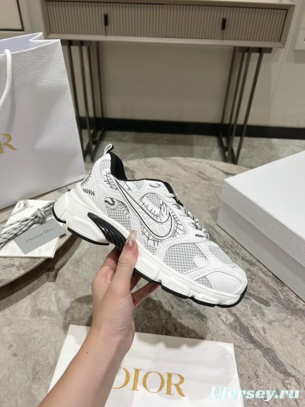 2025 Women Dior White Black Mesh Leather Sneakers KFY00370