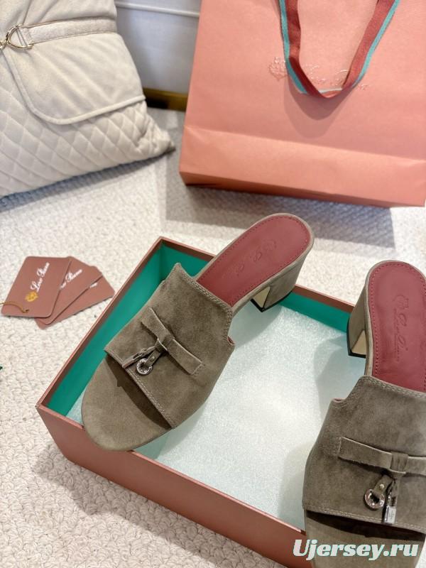 2025 Women LP Grey Suede Sandals