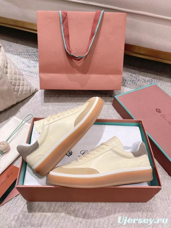 2025 Unisex Le Parmentier Cream Beige Suede Leather Sneakers LY00320(F)/LY00330(M)