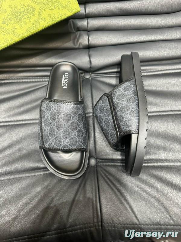 2024 Slippers Gucci Black Fabric Slippers MJ00200