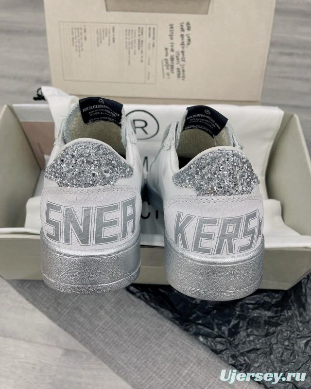 2024 Unisex GGDB White Silver Leather Sneakers MJ00260