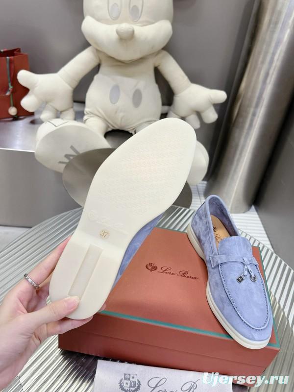2024 Unisex Le Parmentier Light Blue Suede Loafers MJ00270