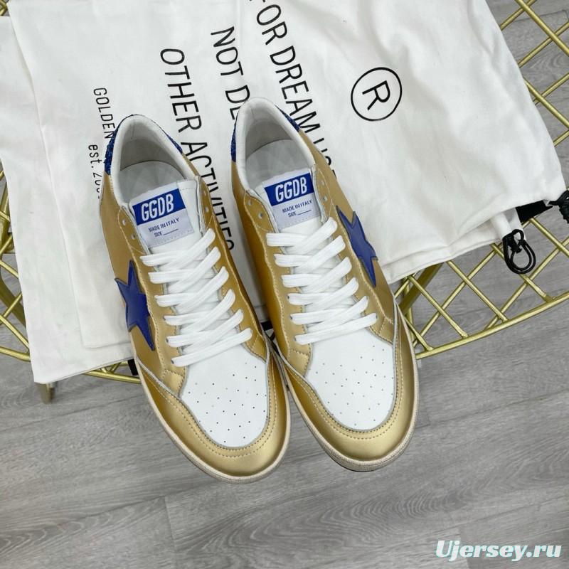 2024 Unisex GGDB Gold Blue White Leather Sneakers MJ00260