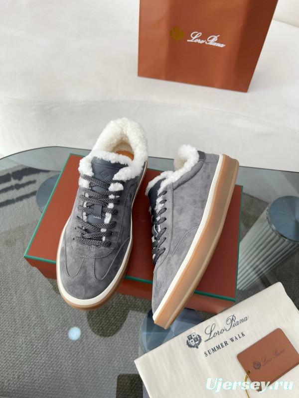 2024 Unisex Le Parmentier Grey Suede Rubber Low Top Sneakers MJ00350