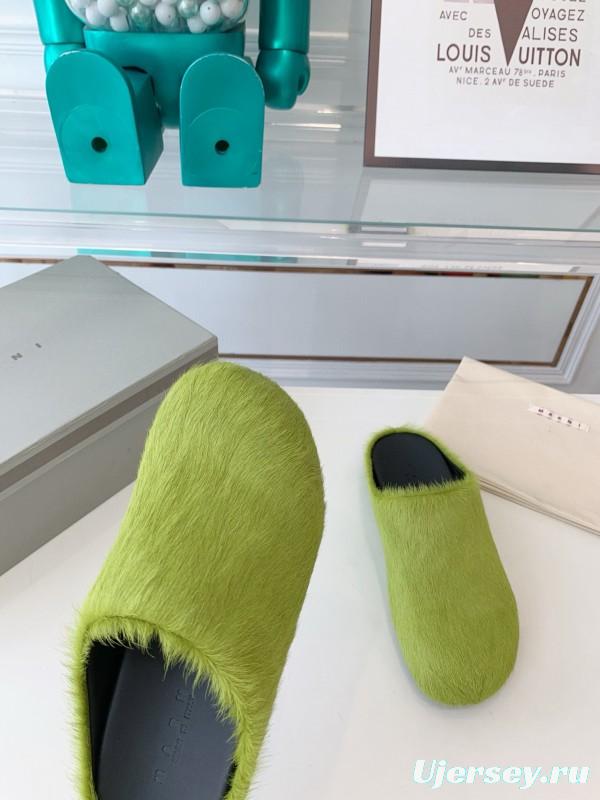 2024 Slippers Marni Green Horsehair Slippers