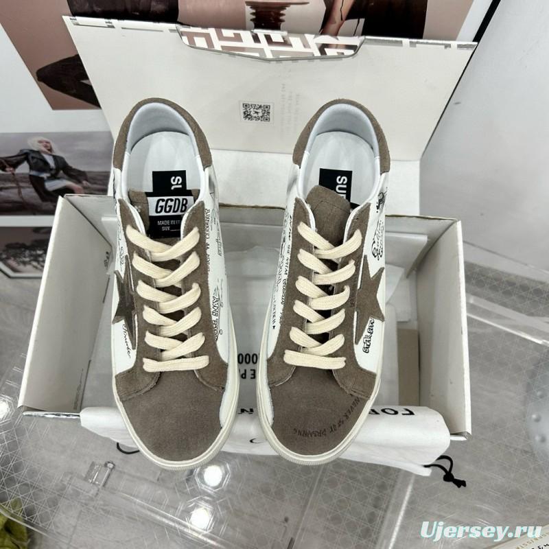 2025 Unisex GGDB White Grey Suede Calf Leather Sneakers