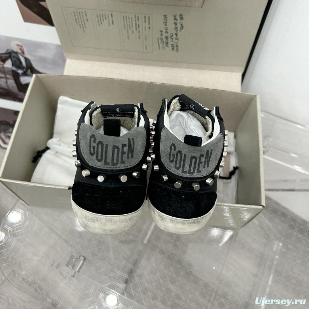 2024 Unisex GGDB Black Silver Suede Leather High Top Sneakers MJ00300