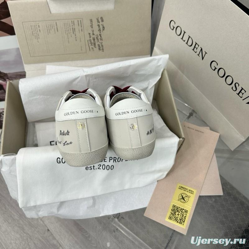 2025 Women GGDB Blue White Leather Sneakers MJ00260