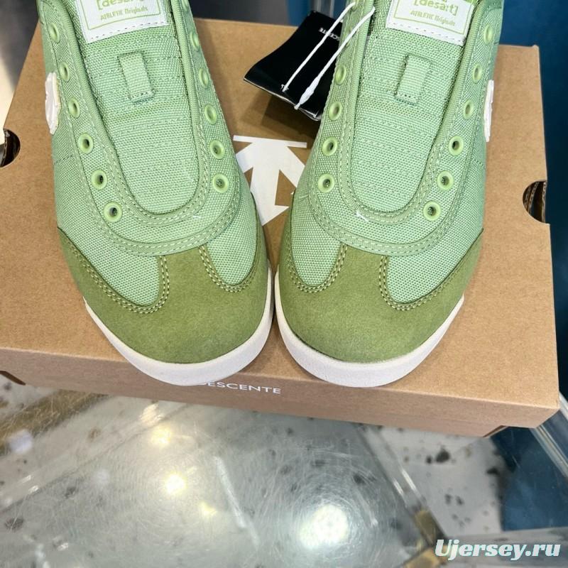 2024 Unisex DESCENTE  green canvas sneakers MJ00280