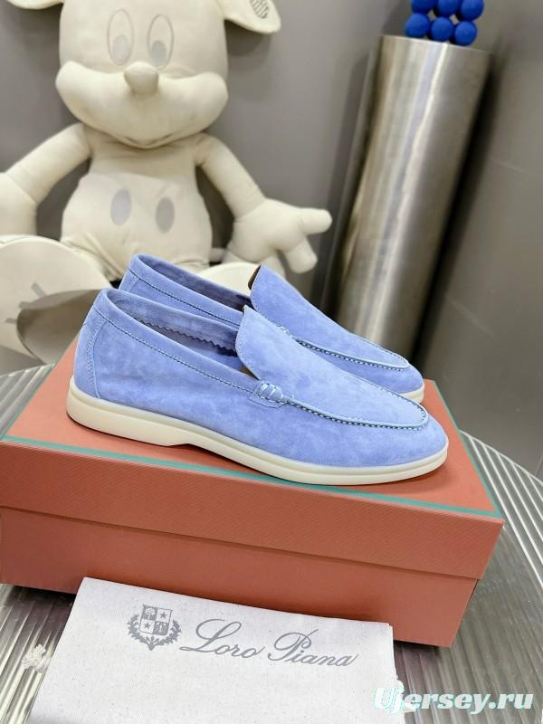 2024 Unisex LP Light Blue Suede Loafers MJ00270