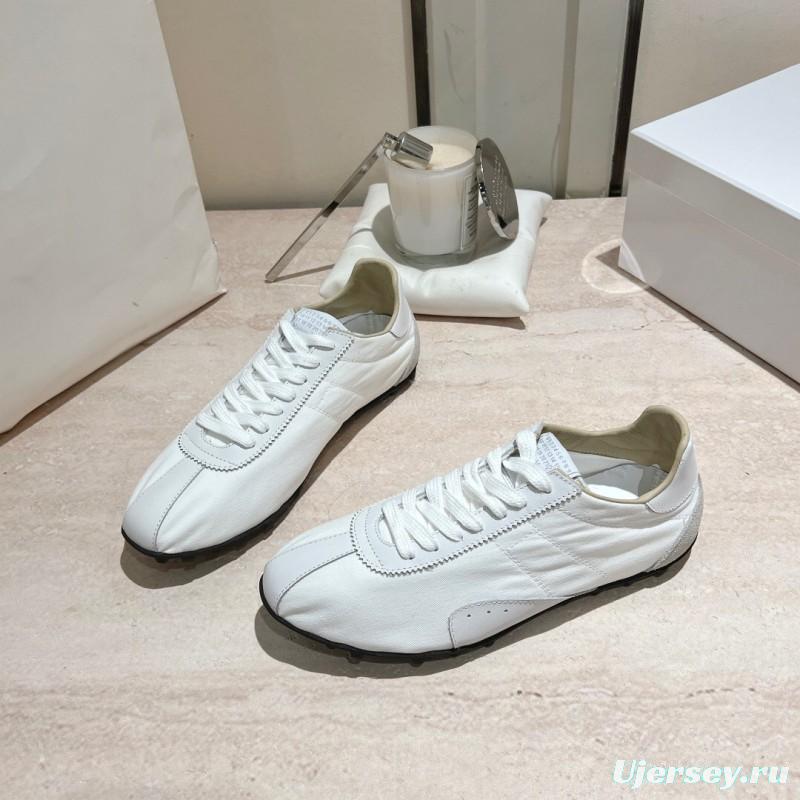 2025 Women MM6 White Leather Sneakers