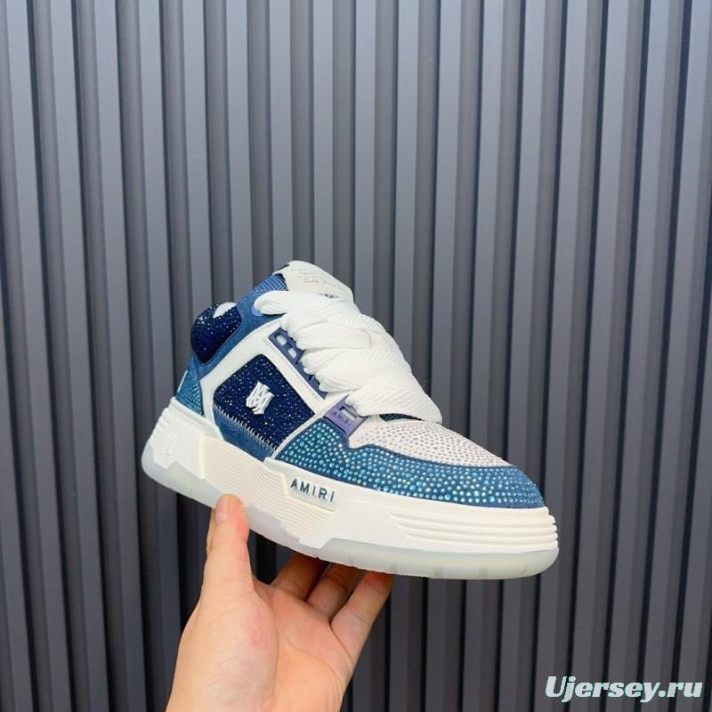 2024 Unisex Amiri Blue White Leather Sneakers MJ00410