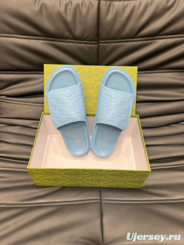 2024 Slippers Gucci Light Blue Synthetic Leather Slippers MJ00200
