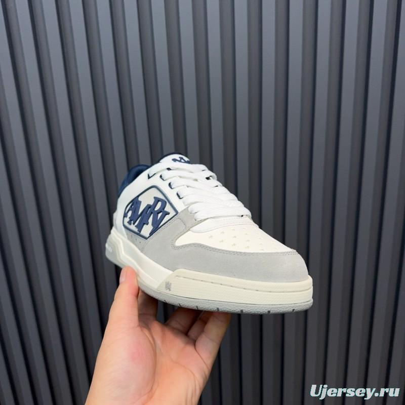 2025 Unisex Amiri White Grey Blue Leather Suede Sneakers MJ00360