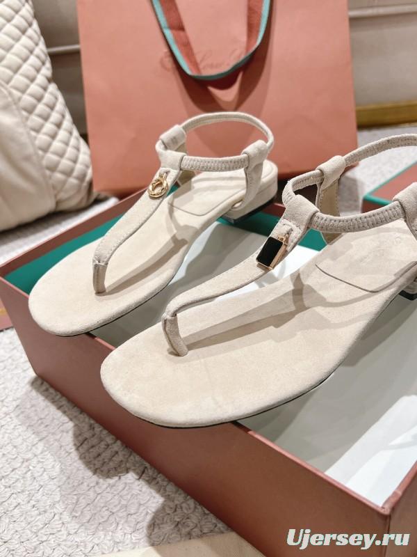 2025 Women LP Beige Suede Sandals LY00360
